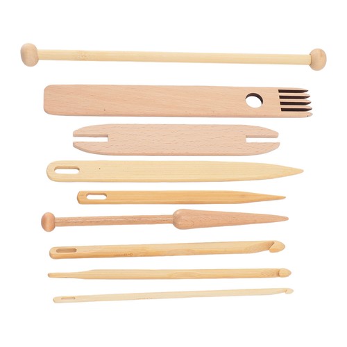Strumenti per tessitura legno uso flessibile 9 pezzi set bastoncini telaio manuale per fare sciarpa - Foto 9 di 24