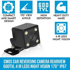 170° 4 LED Car Rear Reverse Backup Camera Parking View CMOS Night Vision Camera
