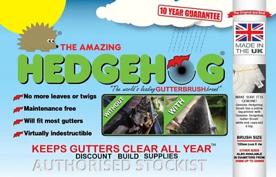 50mm BLACK Hedgehog Gutter Brush Guard Conservatory 10 Year Guarantee