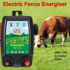 12/230V Electric Fence Energiser Output 2J Peak 12kV 10km Shepherd Horse Fencing