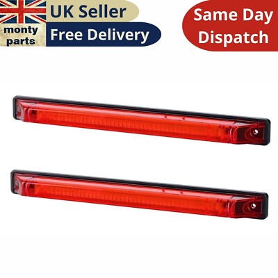 4 X 12V LED Rosso Bianco Ambra Indicatore Laterale Luci Per Bus Camion Rimorchio