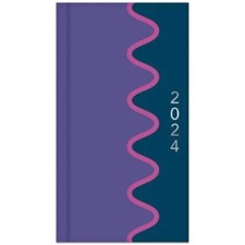 SLIM WEEK TO VIEW WAVY BLUE DIARY 2024