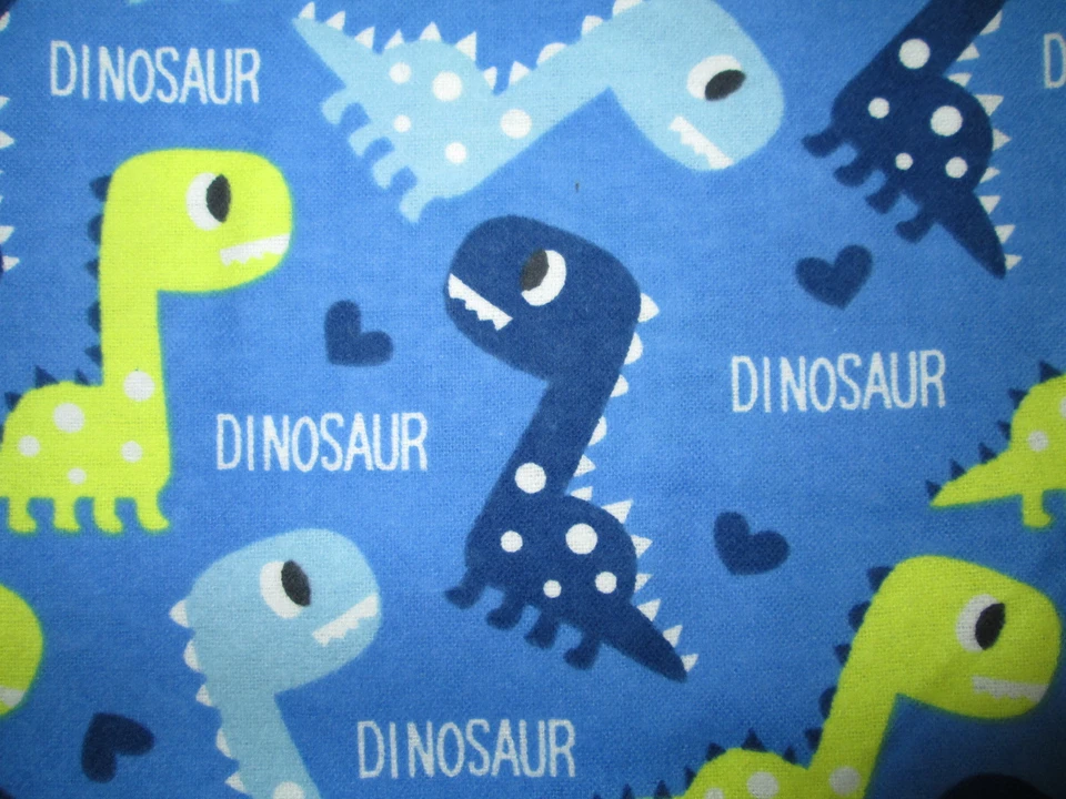 DINOSAURIOS PALABRAS NIÑOS MÁSCARAS DINOSAURIO JUEGO AZUL ALGODÓN FRANELA TELA FQ Foto 2 de 4