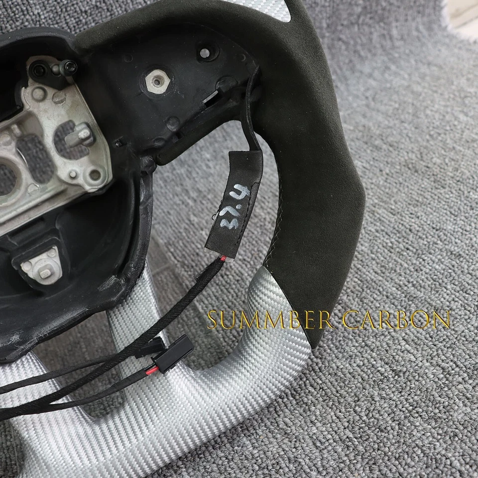 Volante de carbono real apto para Dodge Charger Challenger Durango SRT 15+ con calefacción Foto 3 de 4