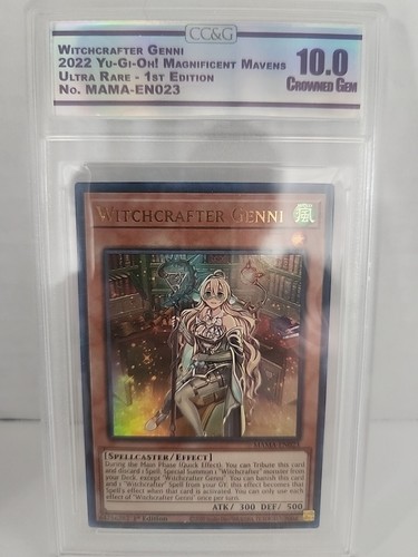 Witchcrafter Genni MAMA-EN023 1st Edition Ultra Rare Yu-Gi-Oh CC&G GRADED 10 - Picture 1 of 2