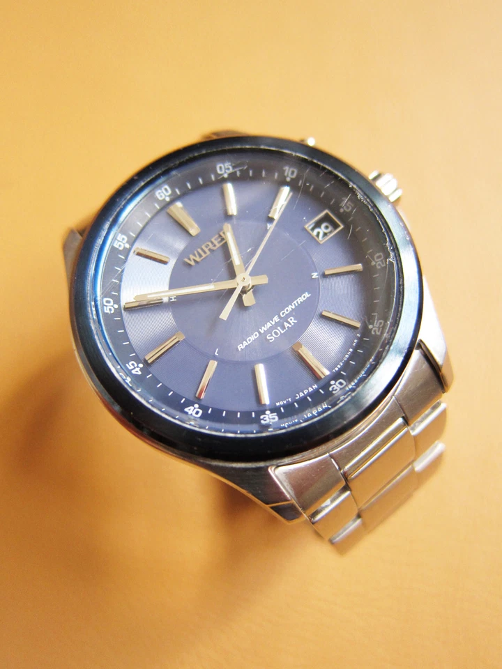 WIRED (Seiko) 7B52-0AV0 Solar Radio Wave Control Stainless Steel Men's Watch - Image 2 of 4