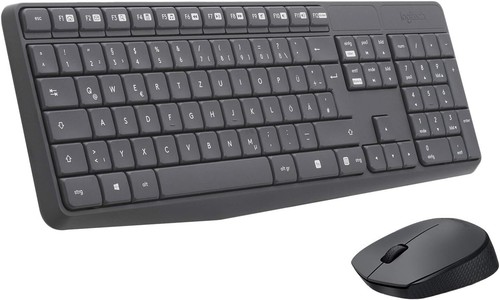 LOGITECH MK235 Kabelloses Tastatur-Maus-Set Nano USB PC/Laptop Deutsch QWERTZ - Bild 1 von 11