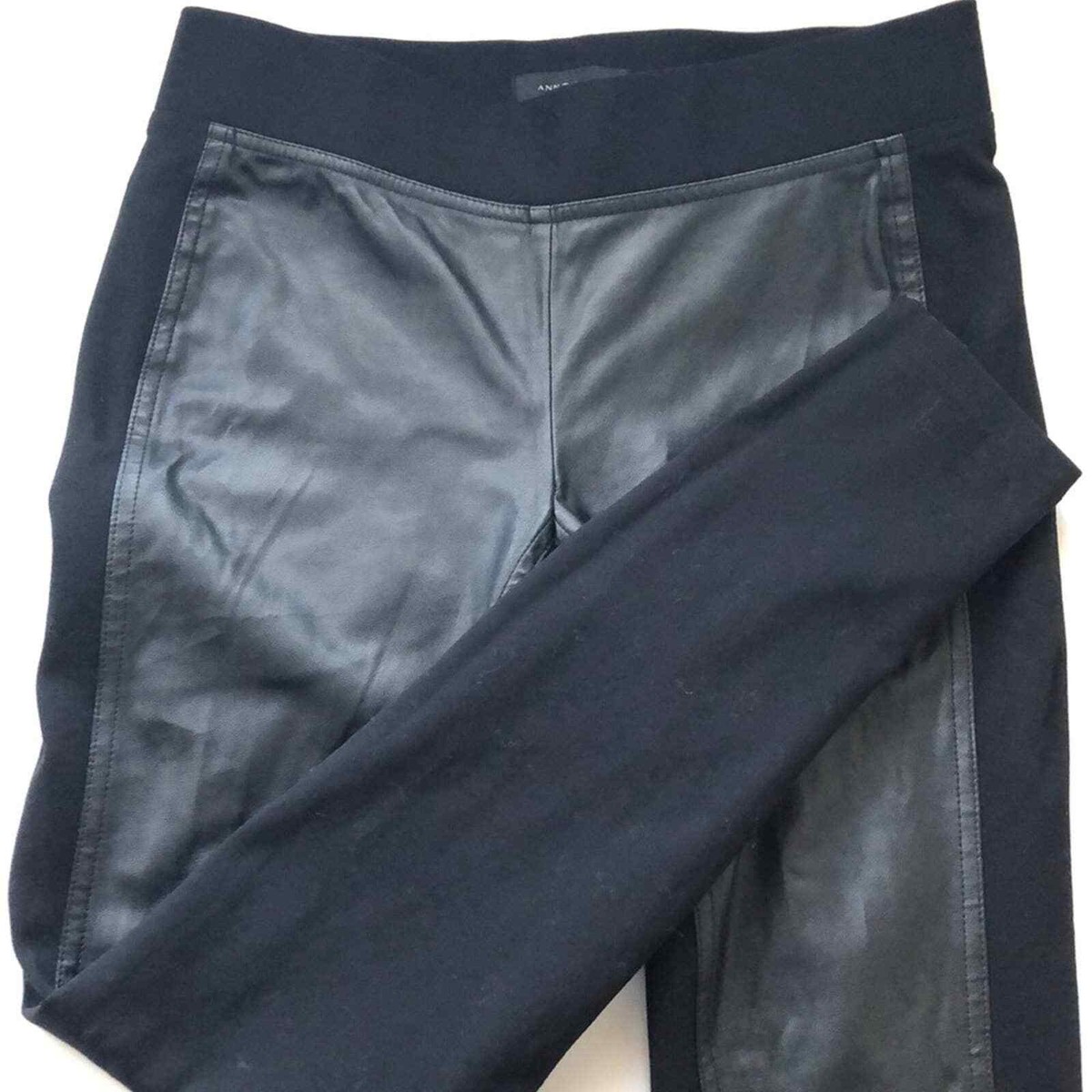 Clothing Legging With Faux Leather Side Panels Faux Leather