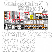 Genie GTH636 Telehandler Complete Decal Set 7 YEAR VINYL 