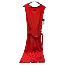 Lauren Ralph Lauren Women’s XL Red Belted Pockets 1/2 Zip Romper Jumpsuit