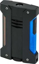 S.T. DUPONT DEFI EXTREME "FLUO" JET LIGHTER / 021416 ** NEW in BOX ** BLUE-BLACK