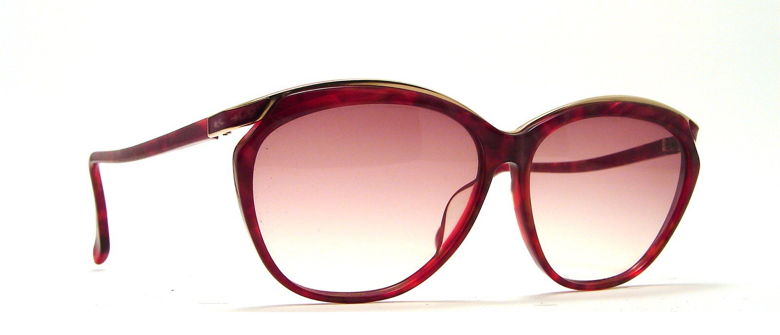 Occhiali da sole NOS anni 80 YSL Yves Saint Laurent St 31 2701 fantasia rossa con oro