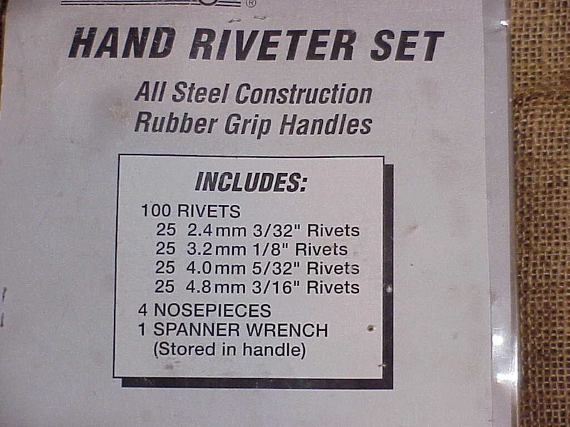 Pop Rivet/ Blind Rivet Hand Tool set/Kit - Unused in package