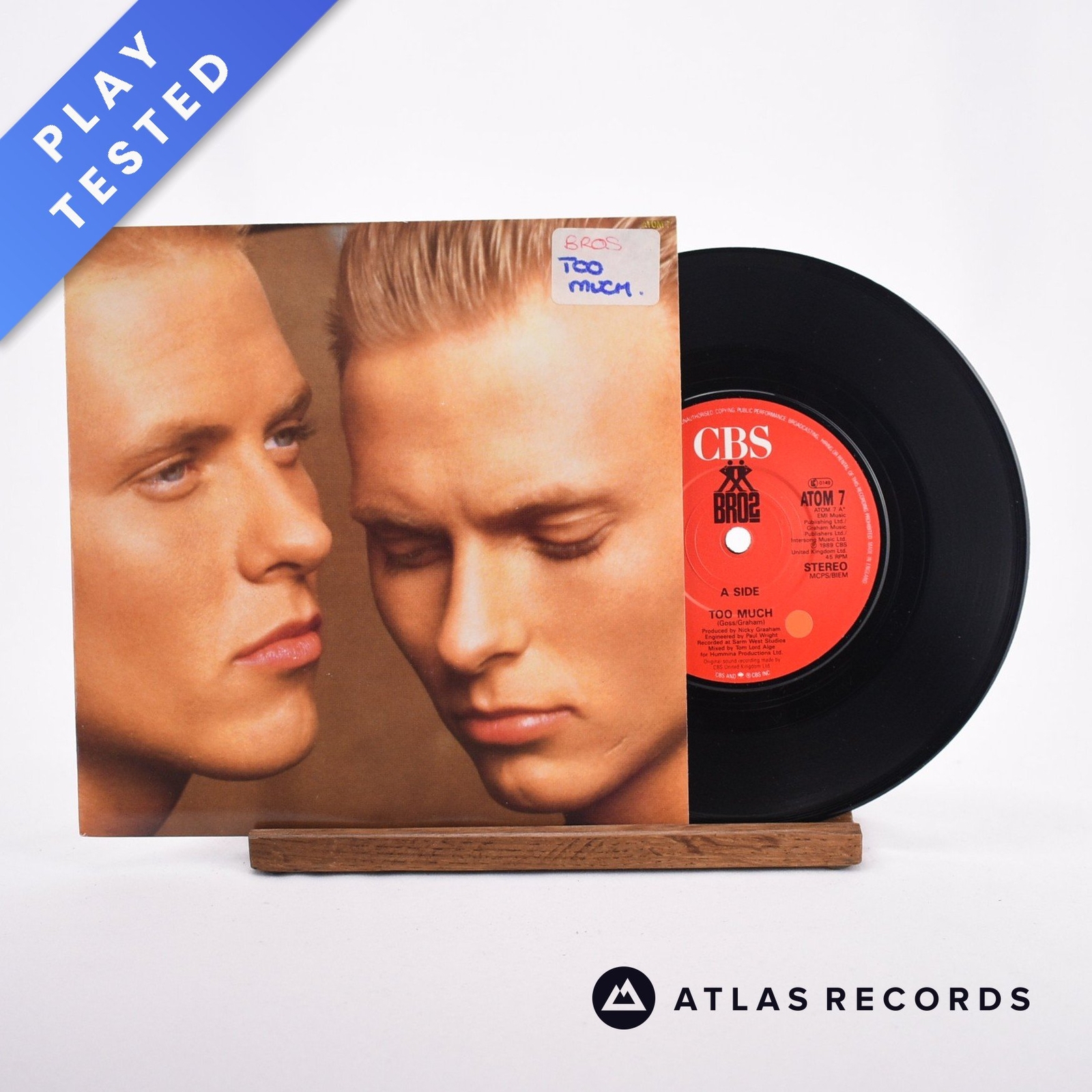 Bros - Too Much - 7"" Vinyl Record - EX/NM