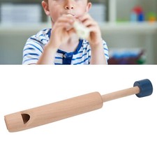Wooden Slide Whistle Push Pull Voice Change Flute Instrument Toy Blue Handle