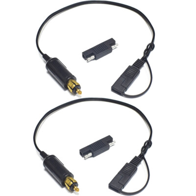 For BMW Motorcycle DIN Hella Powerlet Plug to SAE Adapter Connector Cable 2PCS