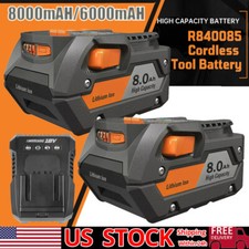 For Ridgid Tools R840087 8.0Ah 6.0Ah Lithium Ion Battery Rigid 18 Volt R840085