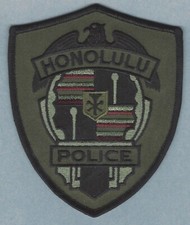 HONOLULU HAWAII POLICE TACTICAL SHOULDER PATCH GREEN