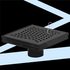 Square Shower Drain 6 Inch Floor with Flange Removable Quadrato Pattern Grate