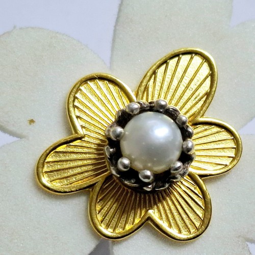♥ Original Charlotte 21/M - kleine Blüte in Silber / 22kt feingoldplattiert ♥ - Bild 6 von 6