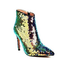 Women's Shining Sequin Pointed Toe High Heels Ankle Boot Party Shoes Performance