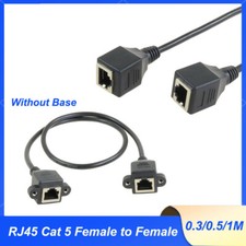 RJ45 Cat5 Female to Female Ethernet Lan Network Extension Cable With Panel Mount