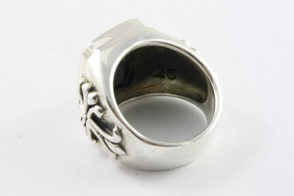 Templari Zirconia Gigli Croce Anello Vero 925 Argento Anello IN Argento / 083 - Immagine 4 di 4