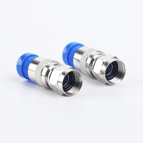 10 Pack- F-Type Compression Connector Male Plug RG6 Quad Shield Coax Cable - Picture 5 of 5