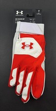 Under Armour Clean Up Batting Gloves Red/White Men's Size L