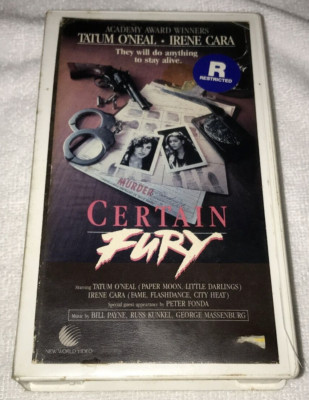 Certain Fury VHS Tatum ONeal Irene Cara Peter Fonda Movie Video Rental ShellCase
