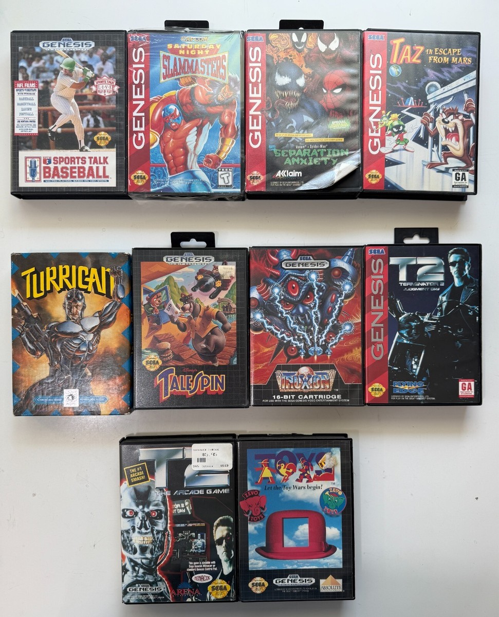 SEGA Genesis Lot NIB, CIB, Saturday Night Slam Masters, Truxton, Turrican