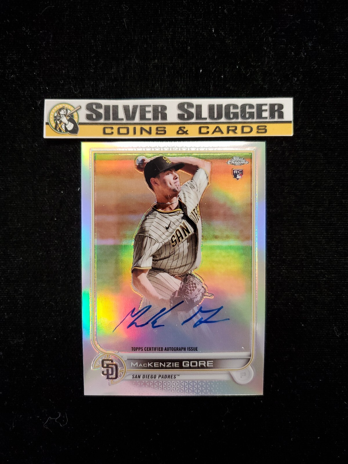 2022 MacKenzie Gore Topps Chrome On Card Auto Refractor /499 #RA-MG RC Rookie