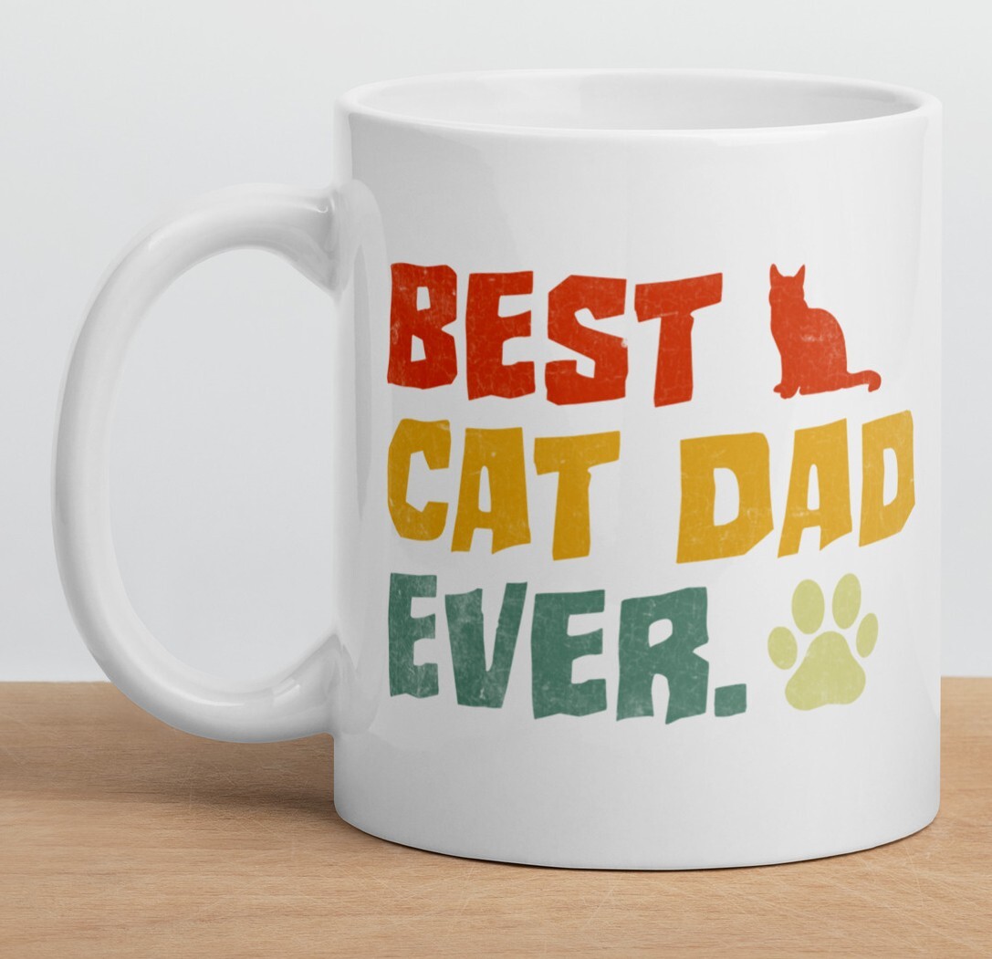 Cat Dad Mug Gift For Fathers and Cat Lovers 11 oz