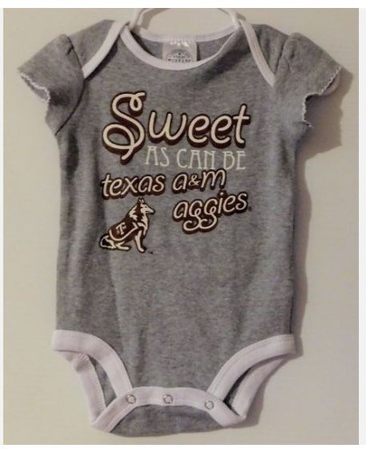 Texas A&M 3-6 Months one-pieces Baby Bodysuit, Gray "SWEET"