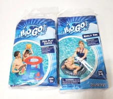 H20GO! Swimming Pool Play Center Basket Ball Hoop Ball and Novelty Tire Ring Set