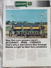 John Deere Print Ad 1970's Growers Report on Max-Emerge Planters