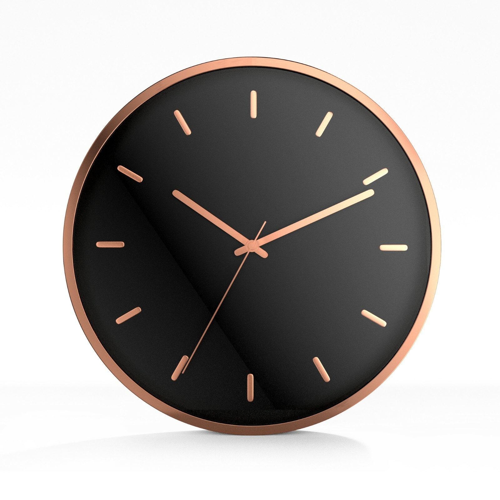 Driini Modern Rose Gold Analog Wall Clock - Aluminum Frame Silent Sweep Movement