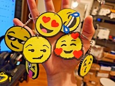   Pixelated Emoji Key Chains 3D Cute Emoji Face Keychains Pick From Many