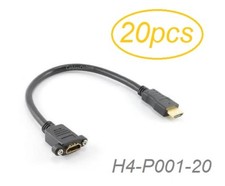 20-Pack 1ft Hi-Speed HDMI 1.4 Ethernet Channel Panel Mount Extension Cable