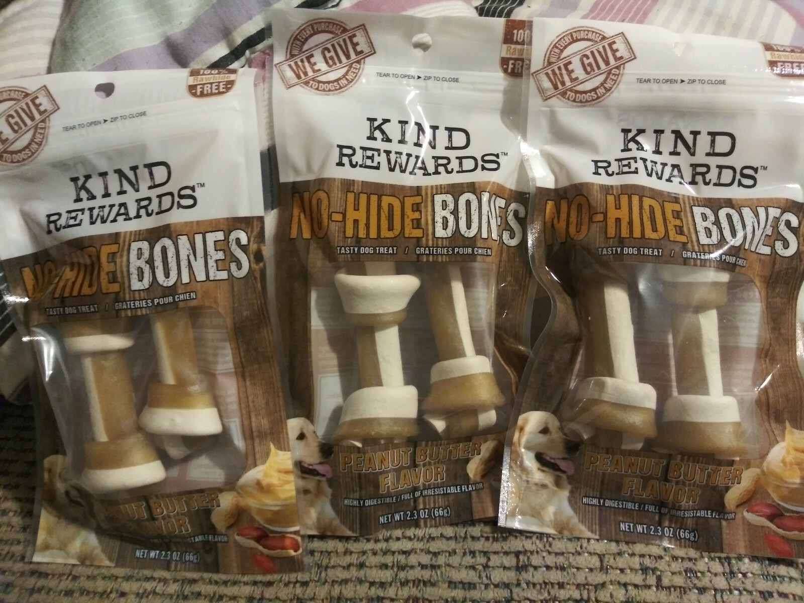3 Kind Rewards Peanut Butter Flavor No Hide Bones Dog Treats 4 Each 2pk For Sale Online Ebay