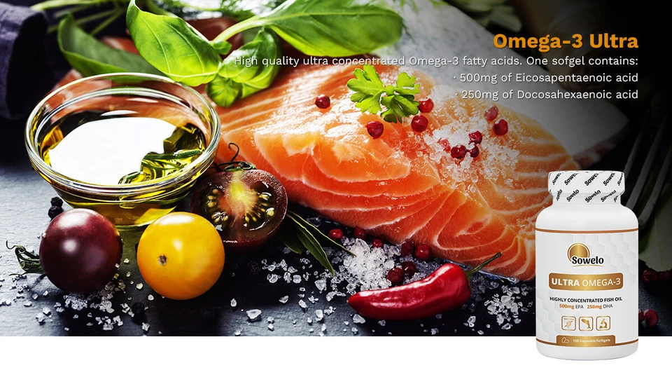 Omega 3 – Softgels – EPA 500mg & DHA 250mg – Cuore & Cervello – Sowelo - Immagine 4 di 4