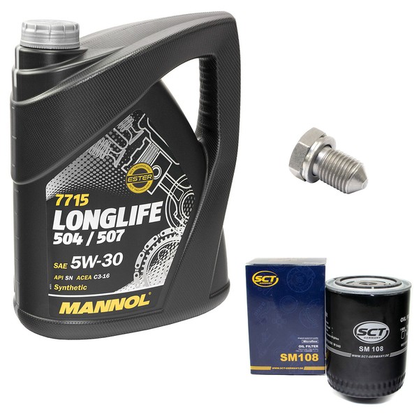 MotoröL Set ÖLfilter SM108 5W30 5Liter + ÖLablassschraube FüR Seat Exeo ST 3R2-image