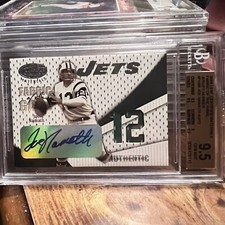 “Broadway” Joe Namath 2004 Fabric Of The Game 🔥BGS/9.5 Auto/Jersey 9/12🔥