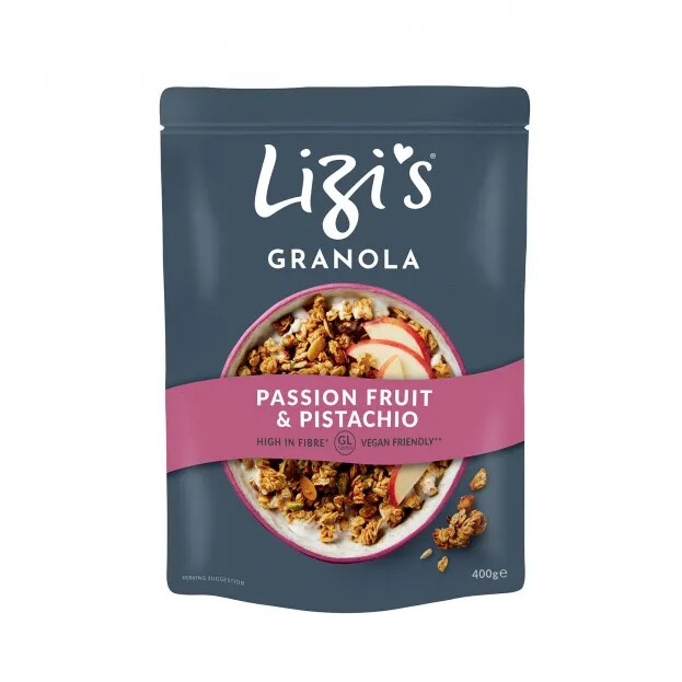 Lizi's Passionfruit & Pistachio Granola - High in Fibre - 400g