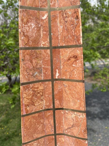 LARGE Vintage Mid-Century Modern Robert Marcius Casa Bique Stone & Brass Obelisk - Picture 8 of 23