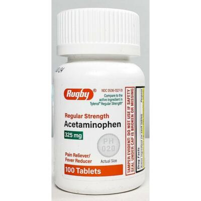 Rugby Acetaminophen 325 mg Tablets 100 Count -Expiration
