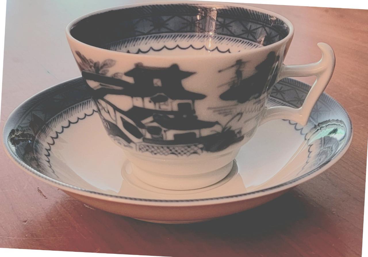 Mottahedeh Canton Blue and White Footed Cup and Saucer Set Multiples ...