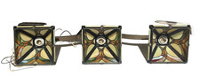 STAINED GLASS CEILING PENDANT TRIPLE LIGHT FOR POOL TABLE BAR HOME CHANDELIER