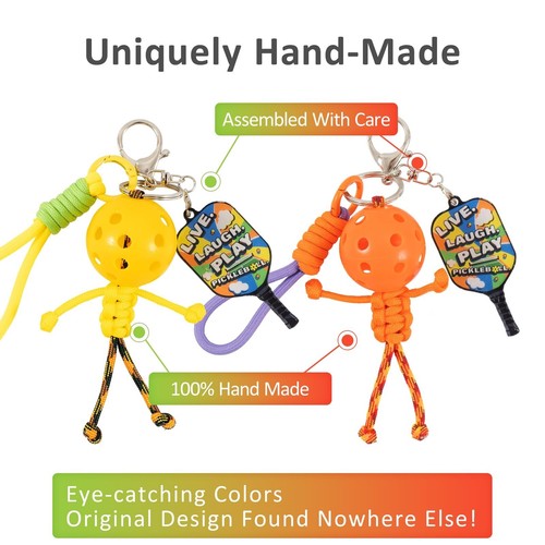 6Pcs Pickleball Handmade Keychains, Inspirational Gifts for Pickle ball Lover... - Picture 3 of 6