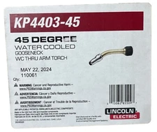Lincoln Electric KP4403-45. 45 Degree Water-Cooled GooseNeck WC Thru Arm Torch.